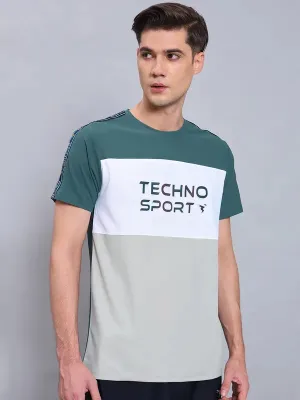 Men Colorblock Slim Fit Crew Neck T-shirt with MATPIQ Timeless Appeal