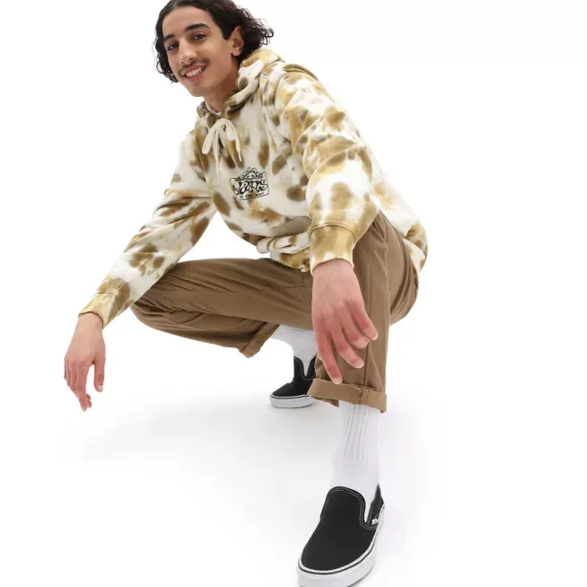 comfortable top Vans Felpa con cappuccio da uomo Look Ahead Tie Dye Po Nutria VN0A5KEFZBN1 beige