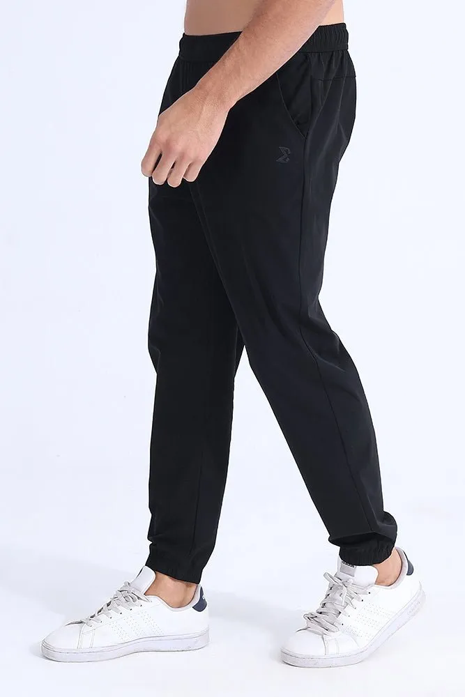 Comfort Joggers Black Flexible Waistband Beach Workout