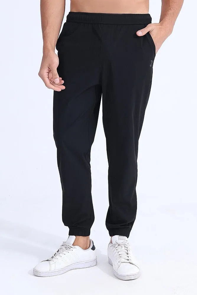 Flexible Knit Waist Comfort Joggers Black