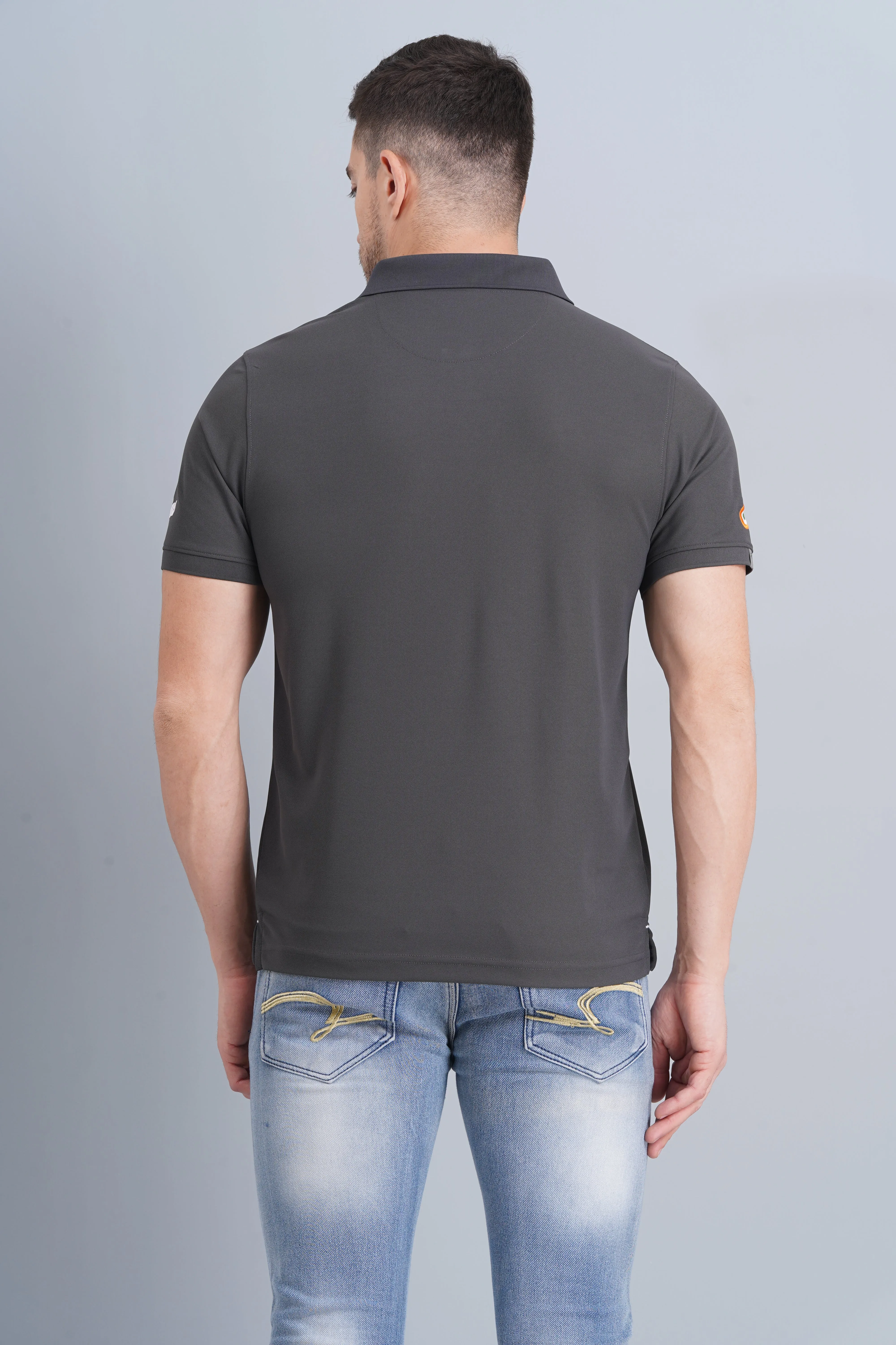 Chic Look Casual Layers Men's Polo T Shirt Tejas Charcoal