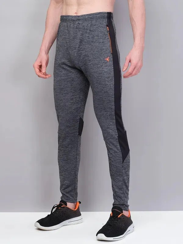 Breathable Construction Breathable mesh lining Men Melange Slim Fit Trackpants with TECHNO GUARD