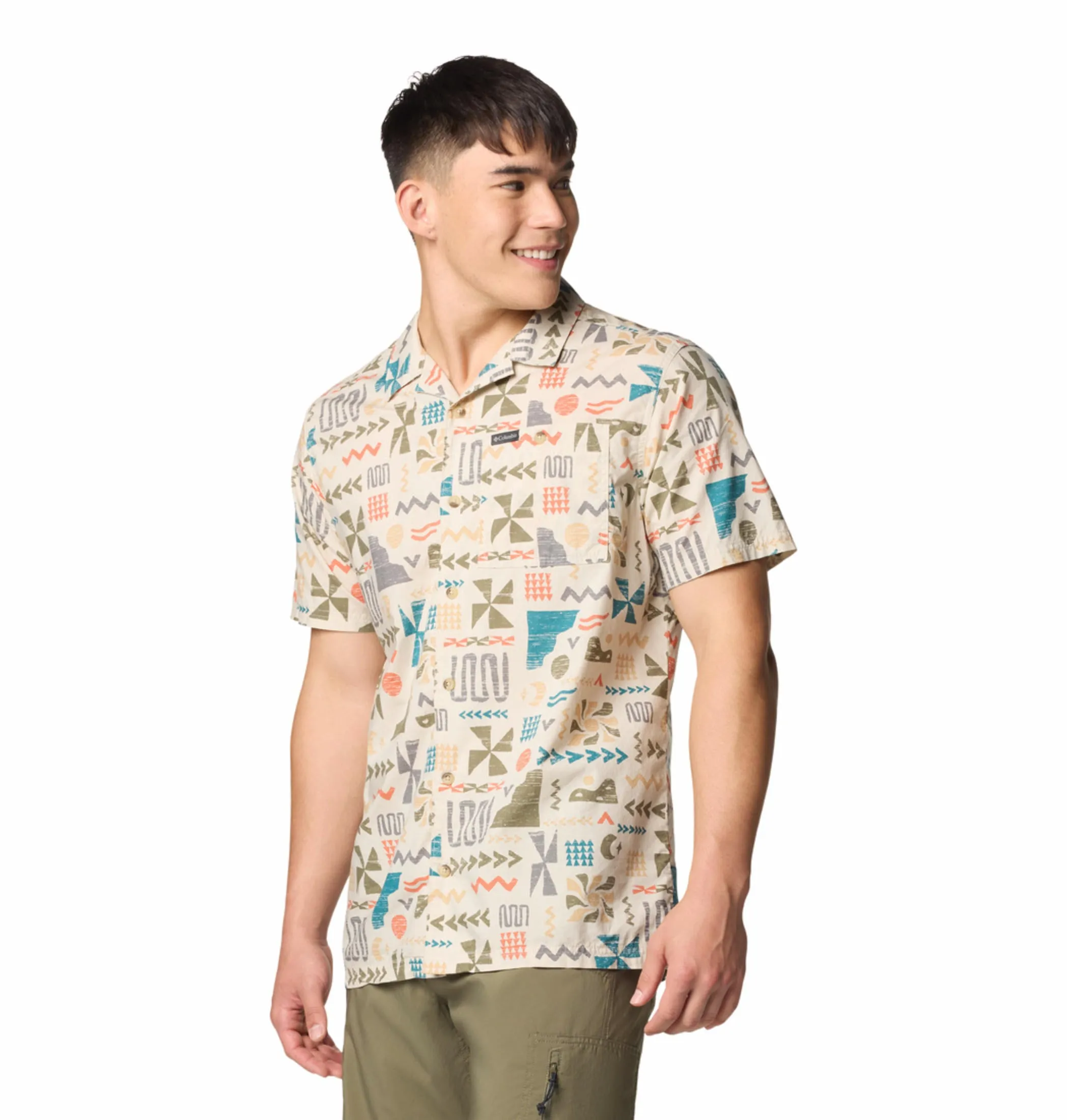 Columbia Men Brown Pine Canyon Short Sleeve GentleWaistband simple design