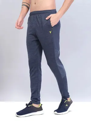 Men Melange Slim Fit Trackpants with TECHNO DRY Fitness routine Performance Wear