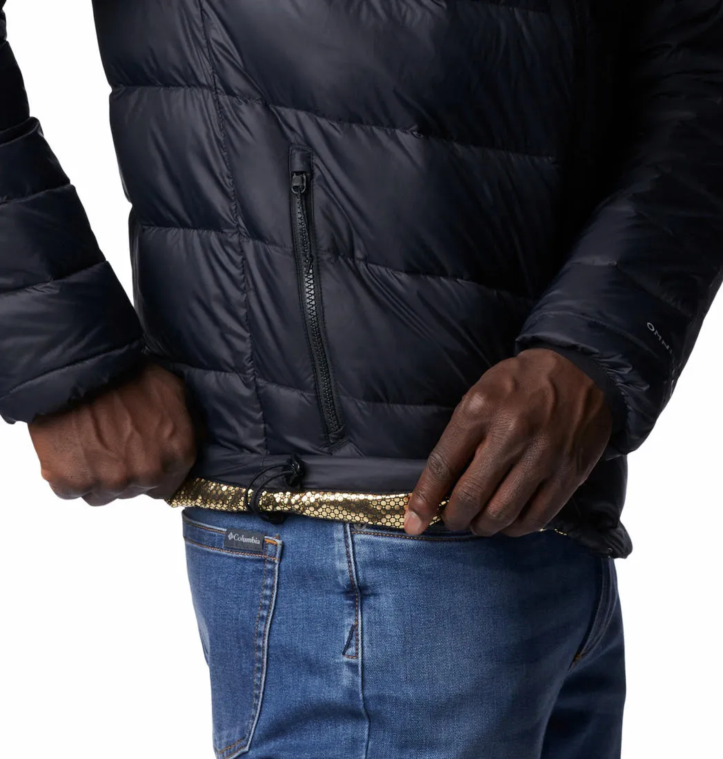 Columbia Men Black Centennial Creek II Down Hooded Jacket Wind Layer Heavy Duty Zippers