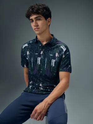 Men Printed Slim Fit Polo T-shirt with TECHNOCOOL  Fashionable Wear
