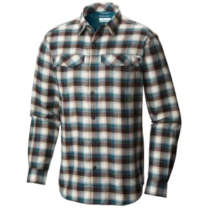 Columbia Men Green Silver Ridge  Flannel Long Sleeve Shirt Weatherproof Outerwear FlexibleCollar