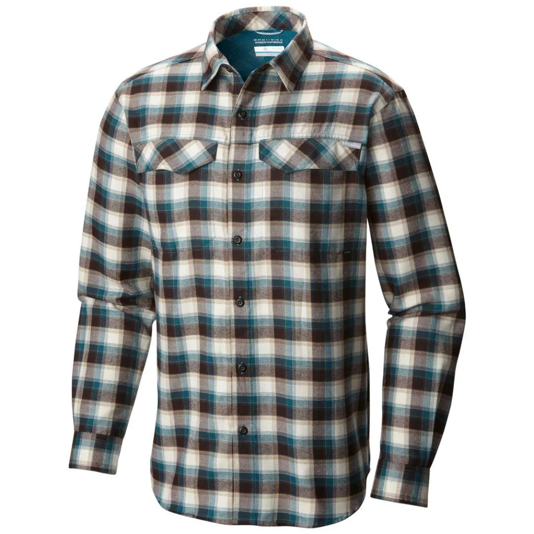 Warm Hoodie Columbia Men Green Silver Ridge  Flannel Long Sleeve Shirt