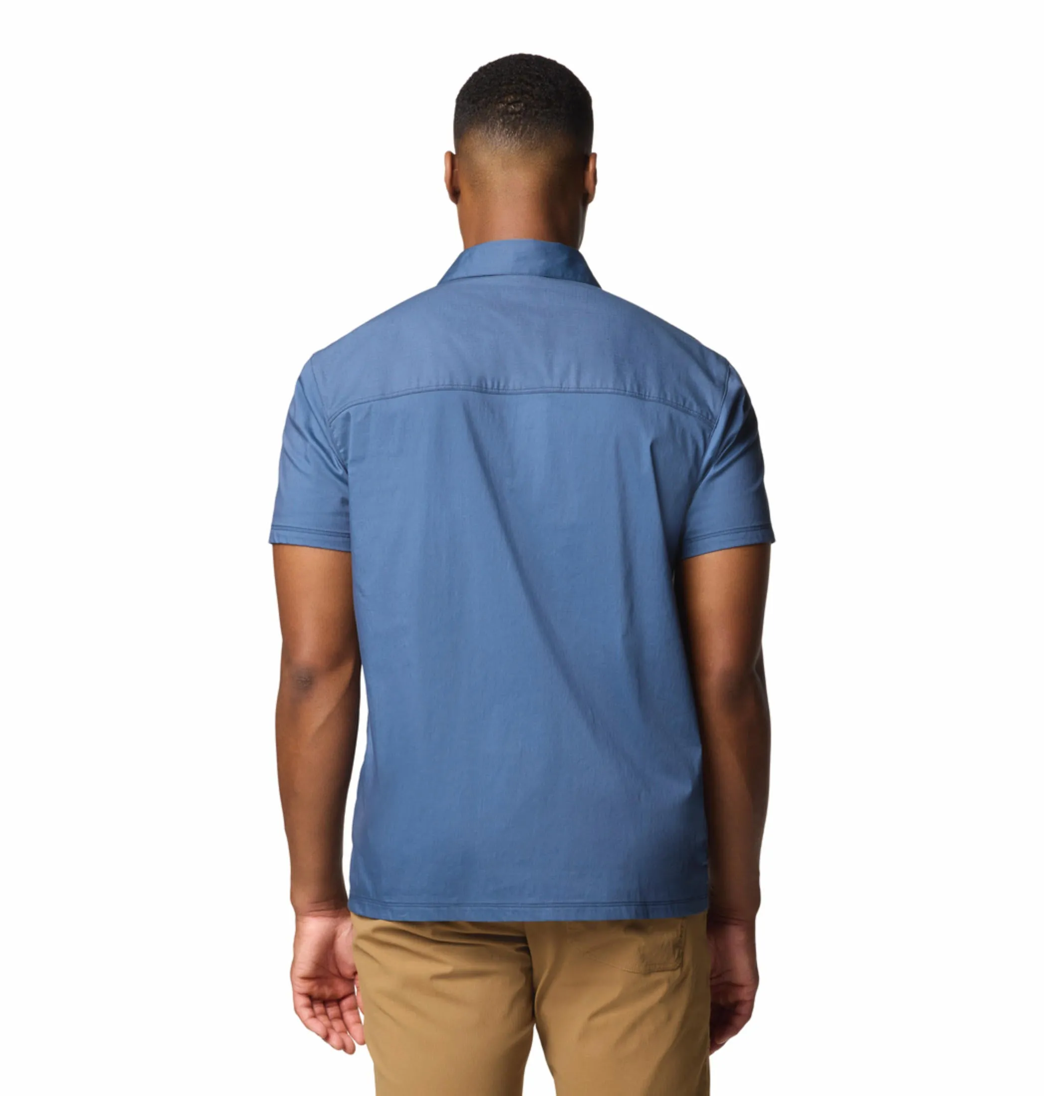 Columbia Men Blue Landroamer Twill SS Shirt MachineWashable Fabric