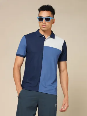 Men Colorblock Slim Fit Polo T-shirt with TECHNO COOL  Trendy Prints