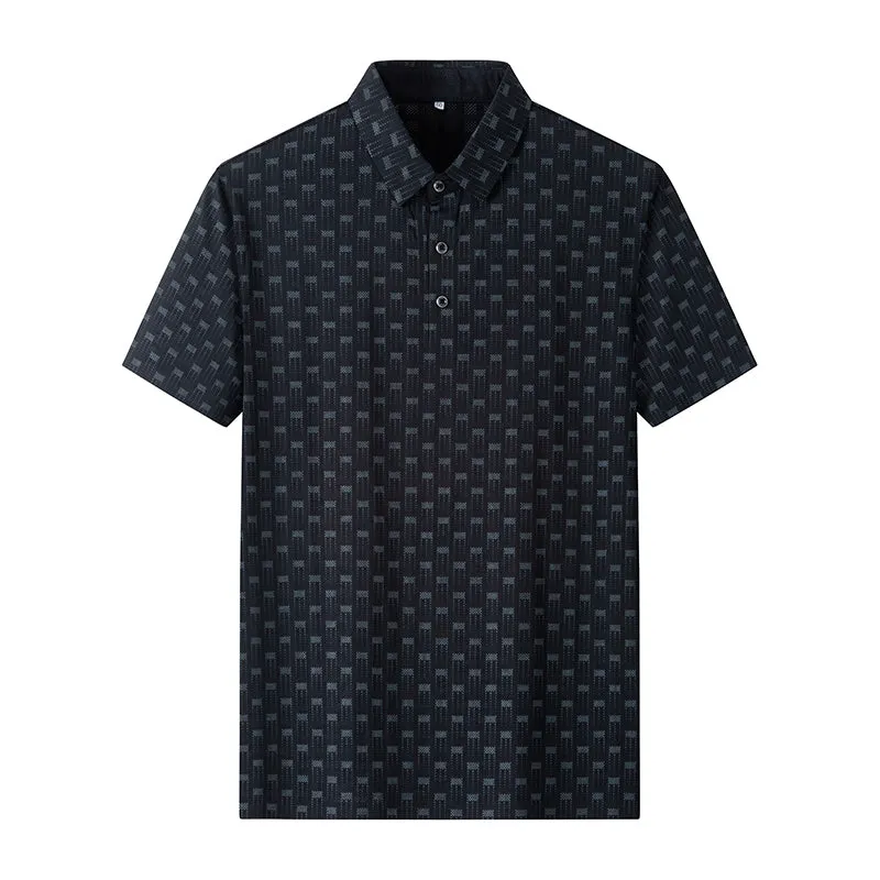Cool Vest OdorResistant Material Men's Short-Sleeved Shirt Non-Iron Ice-Sensation Middle-Aged Plaid Shirt