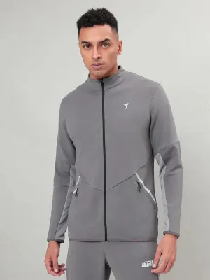 Men Solid Slim Fit Mock Neck Jacket with ELASTO PLUS Heart Soul