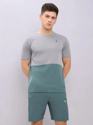 Men Colorblock Slim Fit Crew Neck T-shirt with DOUBLE COOL Everyday Comfort