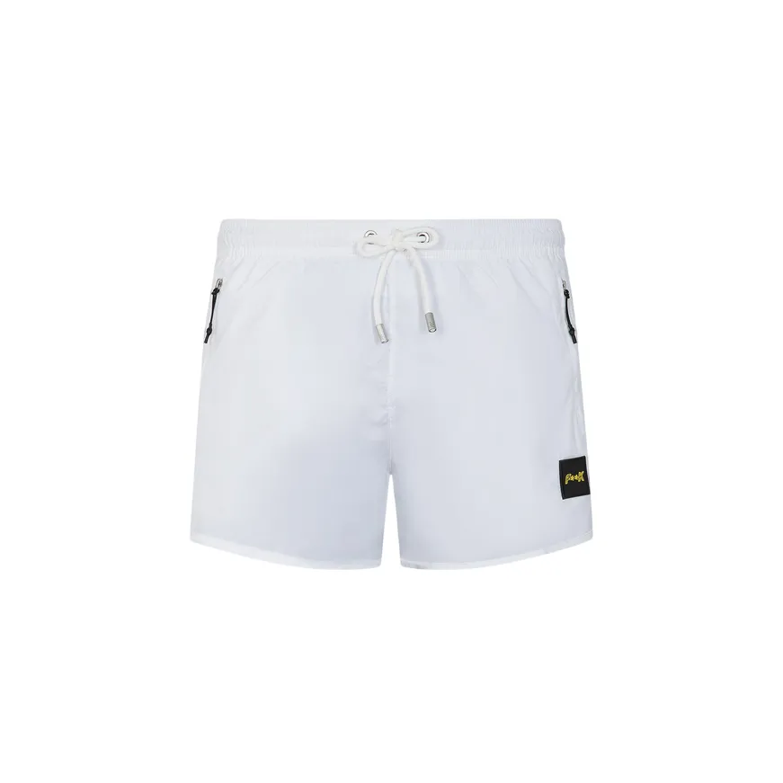 Style Basic garden work F**K pantaloncino costume mare da uomo M01BU03WH bianco