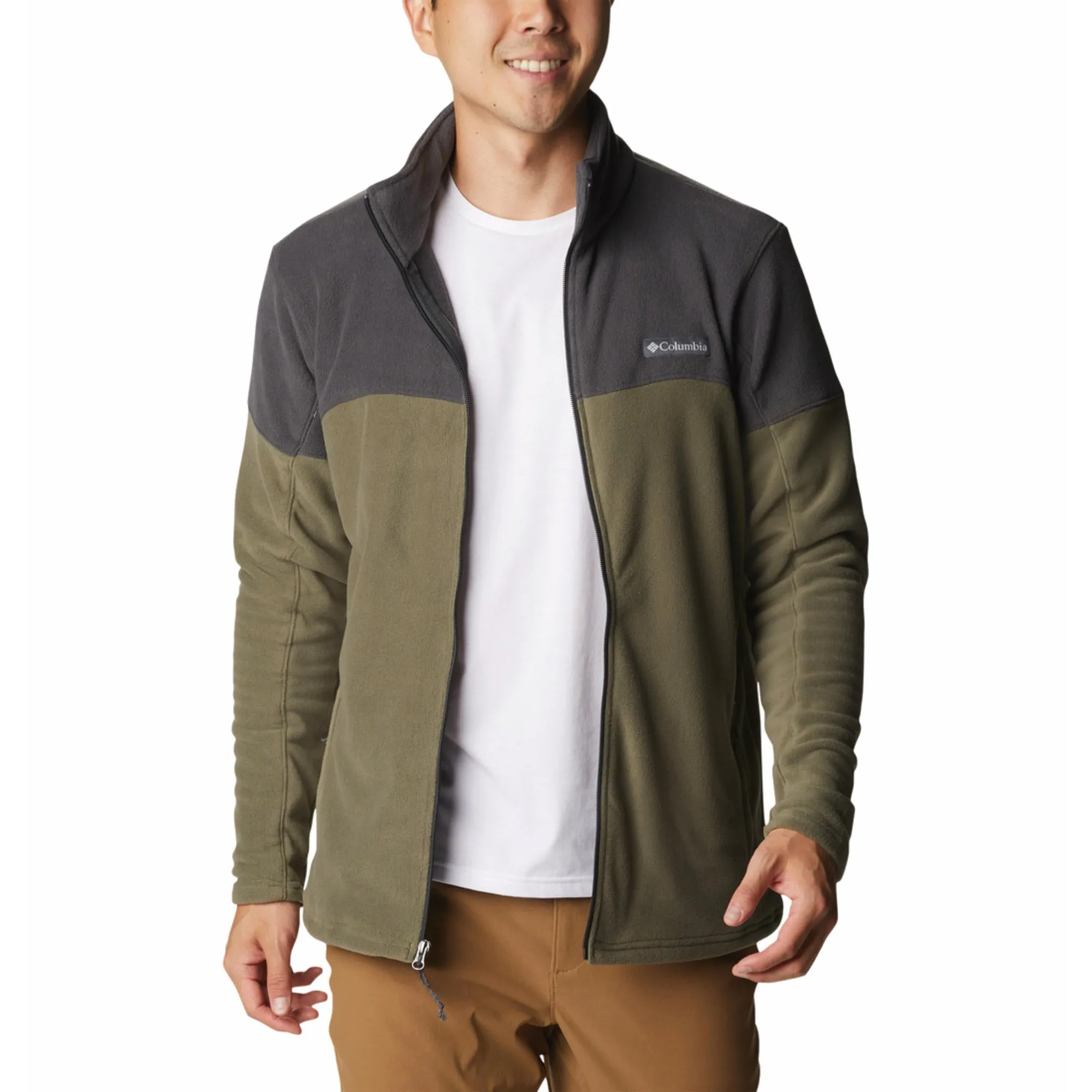 Columbia Men Green Basin Trail III Full Zip All Weather Gear Eco Friendly Dye