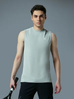 Anatomical Seam Placement Impact - resistant Men Melange Slim Fit Round Neck Sports Innerwear Vest with DOUBLE COOL