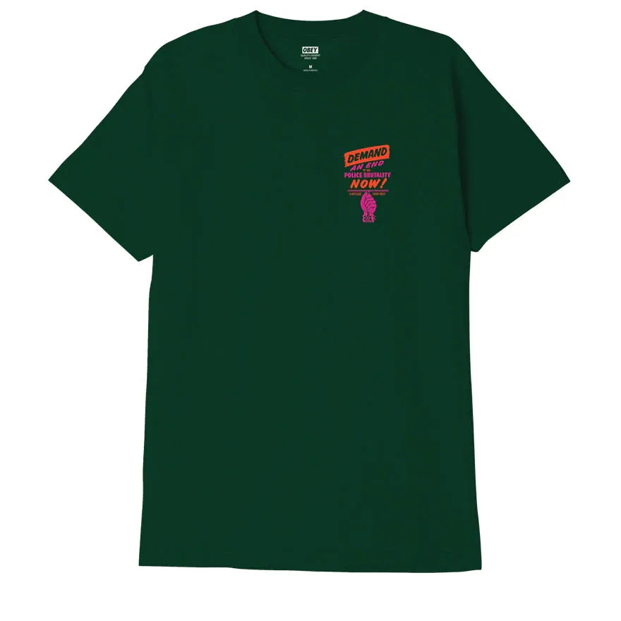 Relaxed Smart Chic Smart Obey maglietta manica corta da uomo End Police Brutality 165263408 verde foresta