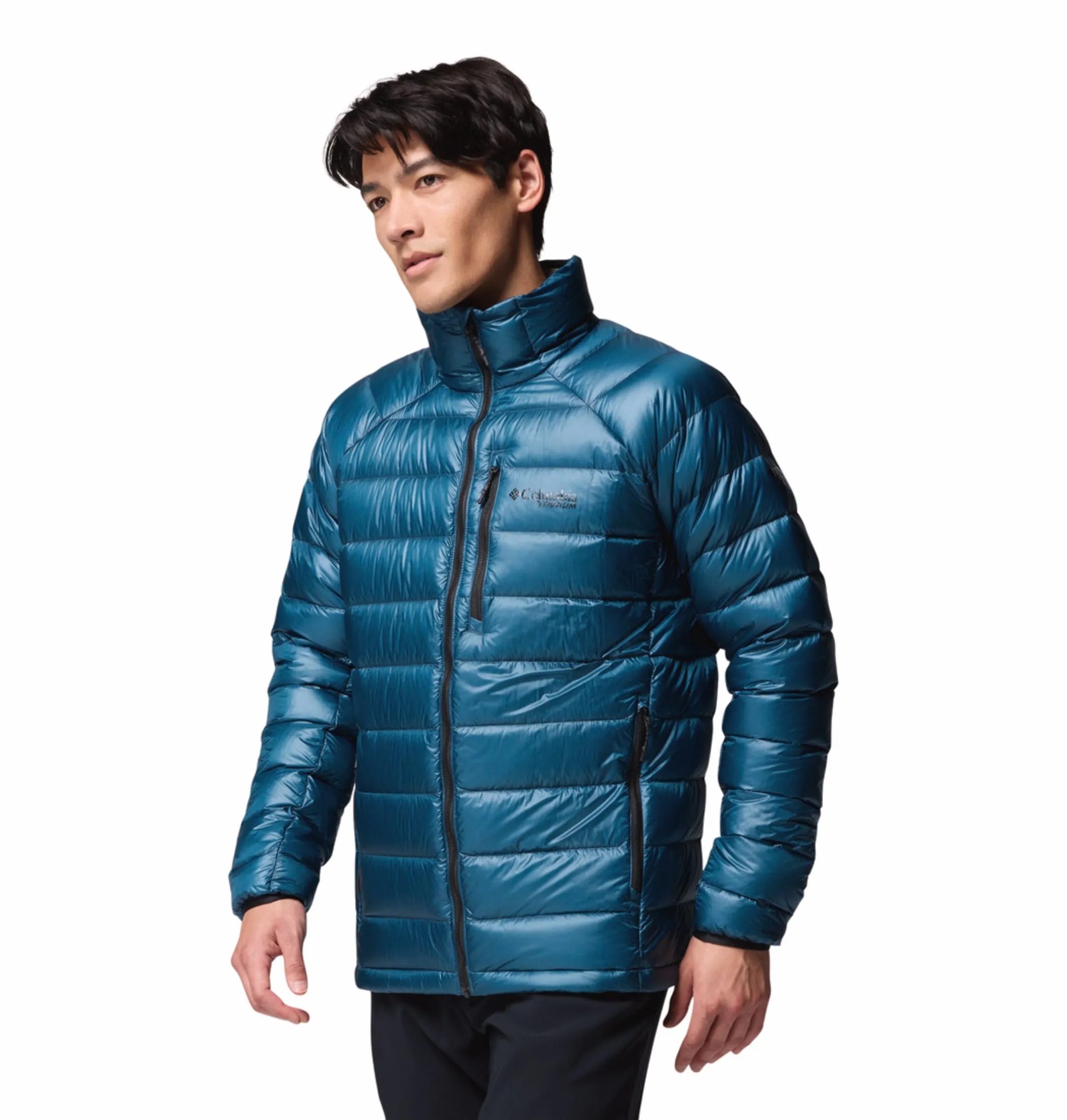 Columbia Men Teal OmniHeat Arctic Crest Down Jacket Esteem