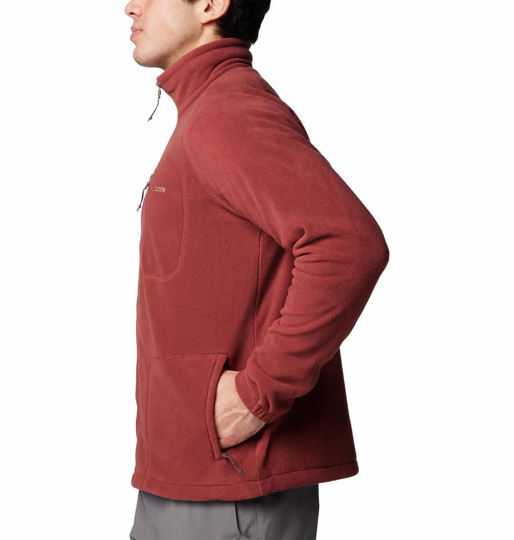 Columbia Men Red Fast Trek II Full Zip Fleece Active Daily Wear Essential Style