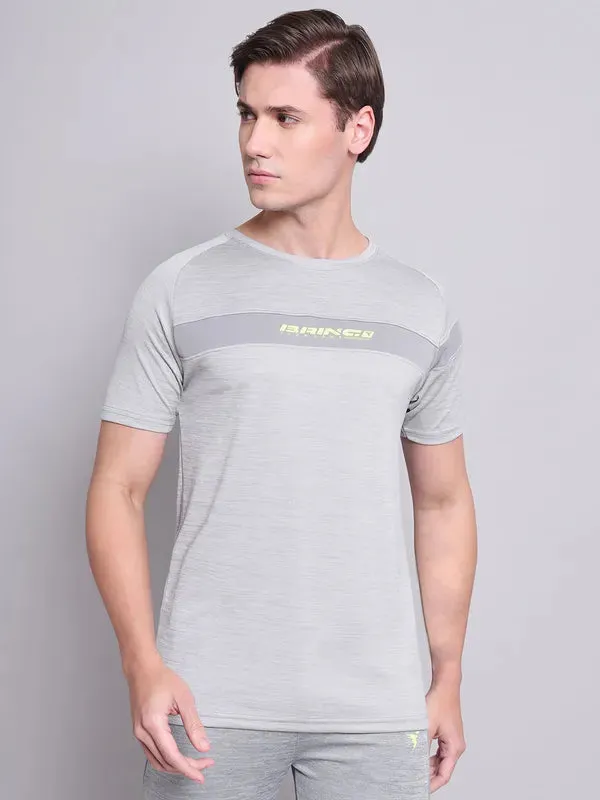 Movie Night Men Melange Slim Fit Crew Neck T-shirt with TECHNO COOL 