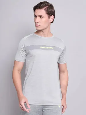 Movie Night Men Melange Slim Fit Crew Neck T-shirt with TECHNO COOL 