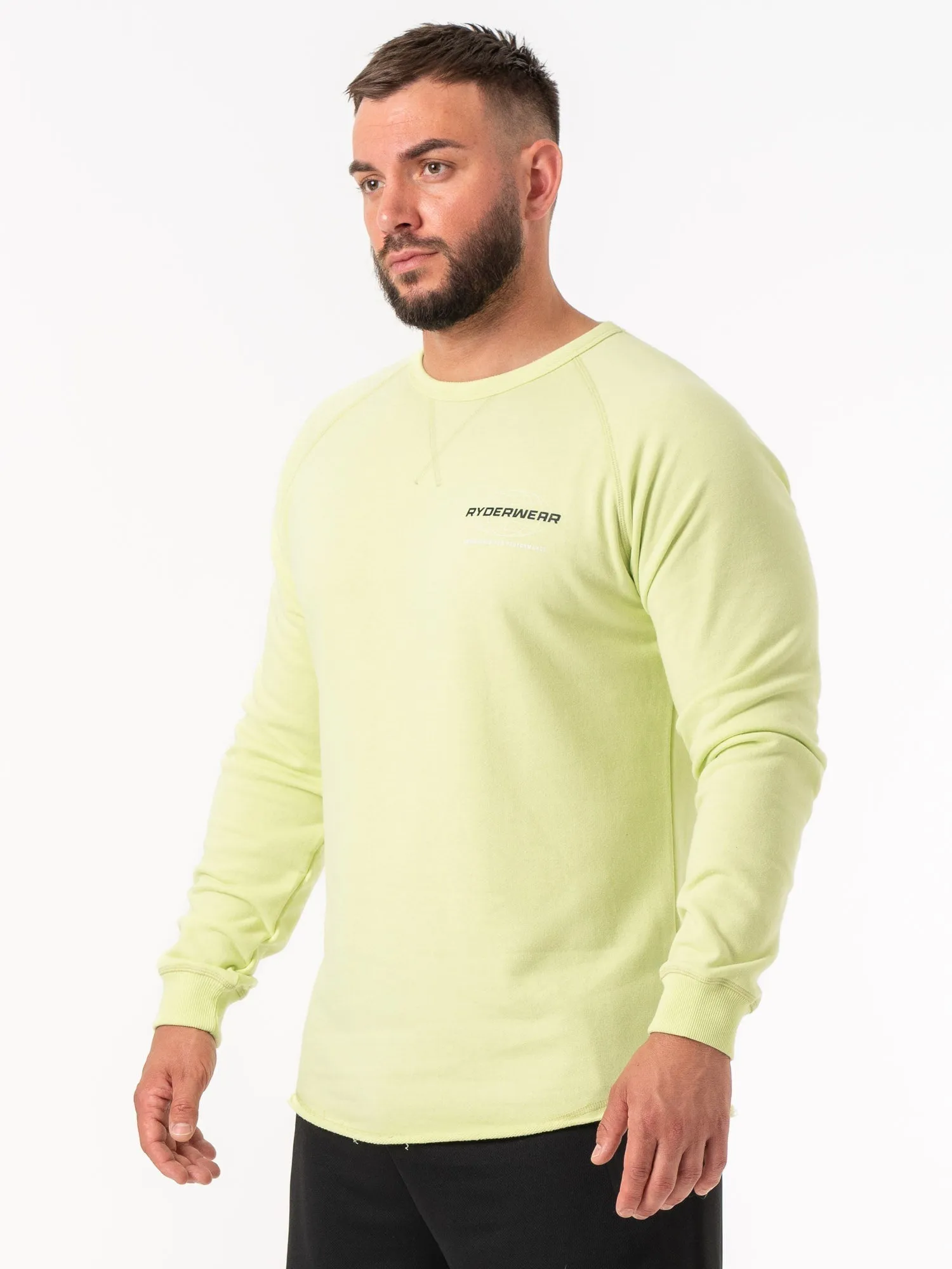 product rhinestone glamour Cozy Layers Energy Crew Neck - Lime