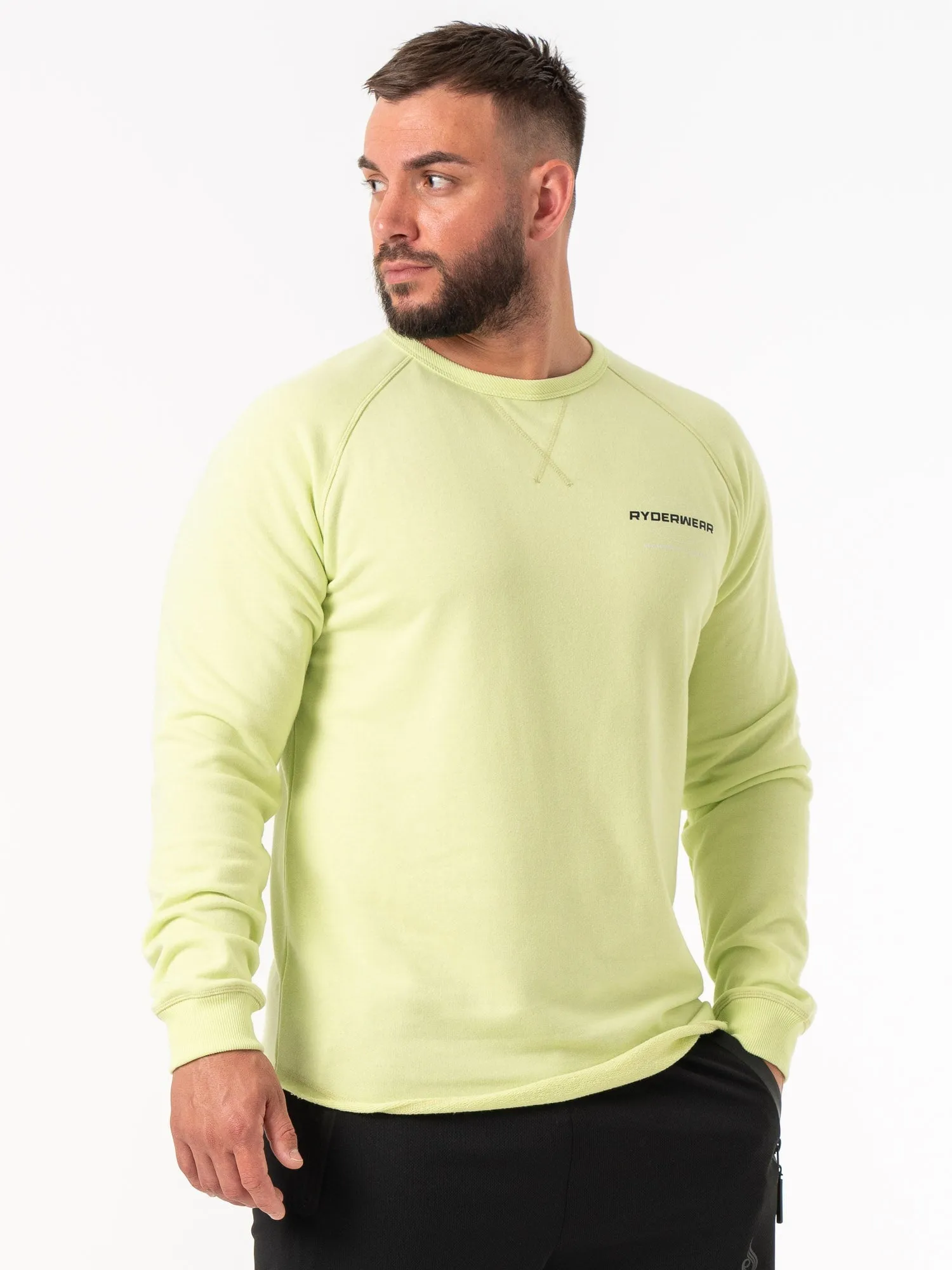 Elastic Muscular Fit Energy Crew Neck - Lime