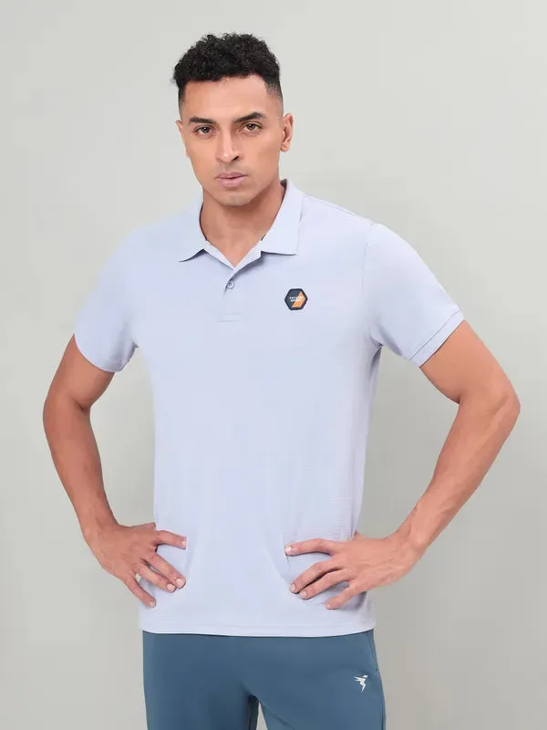 Men Self Design Slim Fit Polo T-shirt with MATPIQ Light Comfort Elegant Wear