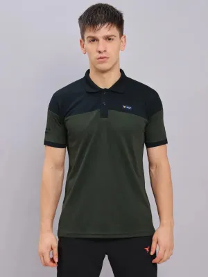 Sporty Comfort Men Colorblock Slim Fit Polo T-shirt with TECHNO DRY
