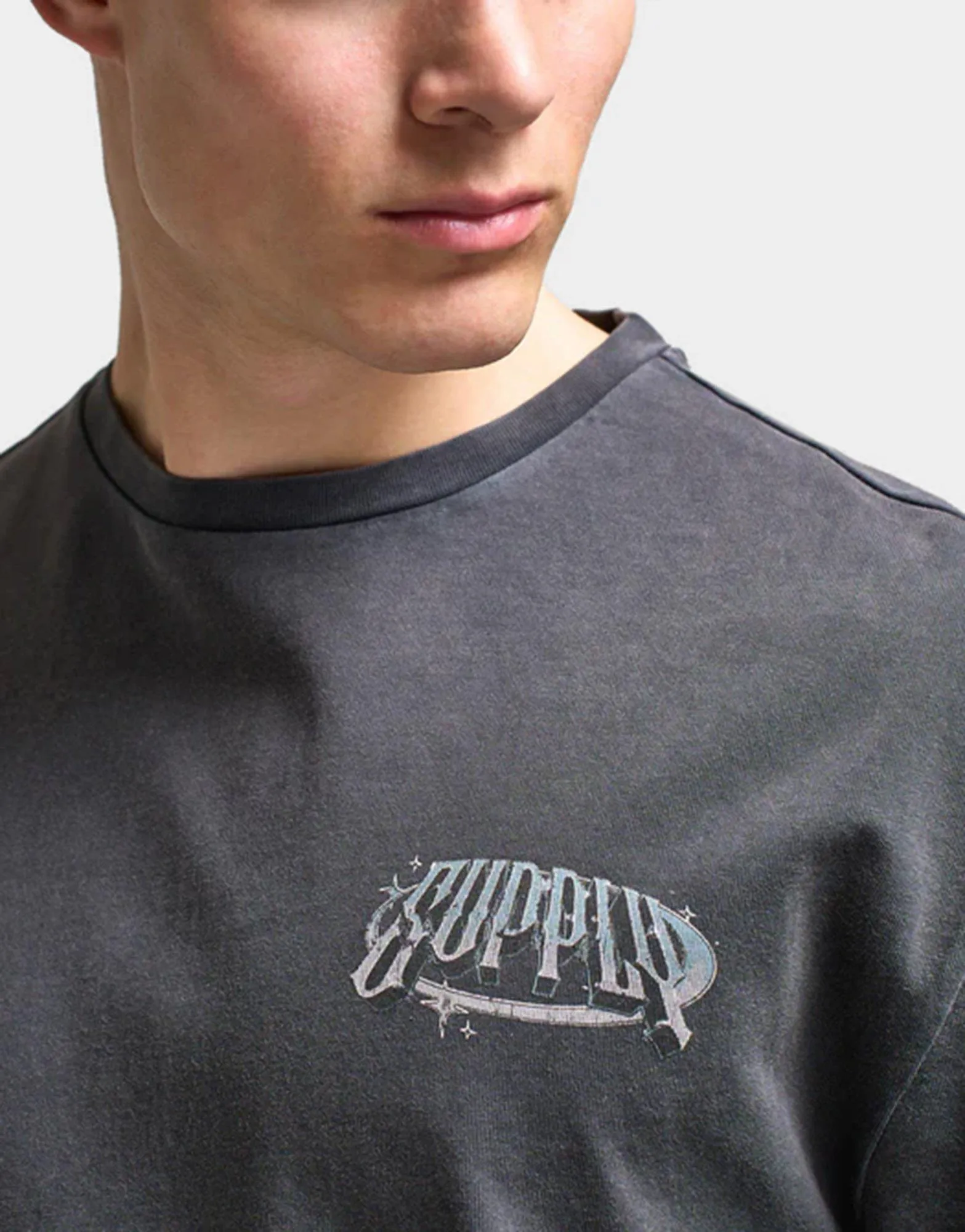 Ultra Soft Blended Textile Chrome Star T-Shirt