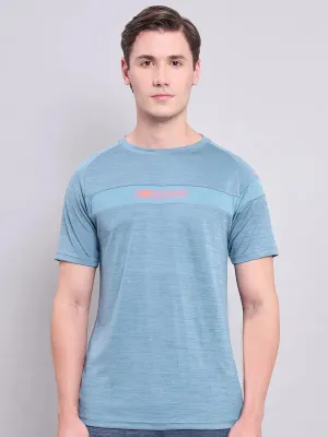 Sleek Fit Wear homecoming Men Melange Slim Fit Crew Neck T-shirt with TECHNO COOL 