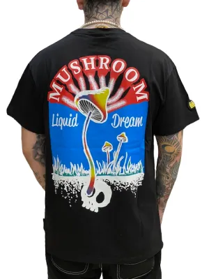 Tagless Comfort Chic Casual Wear Mushroom T-shirt da uomo manica corta in cotone 12037-01 nero