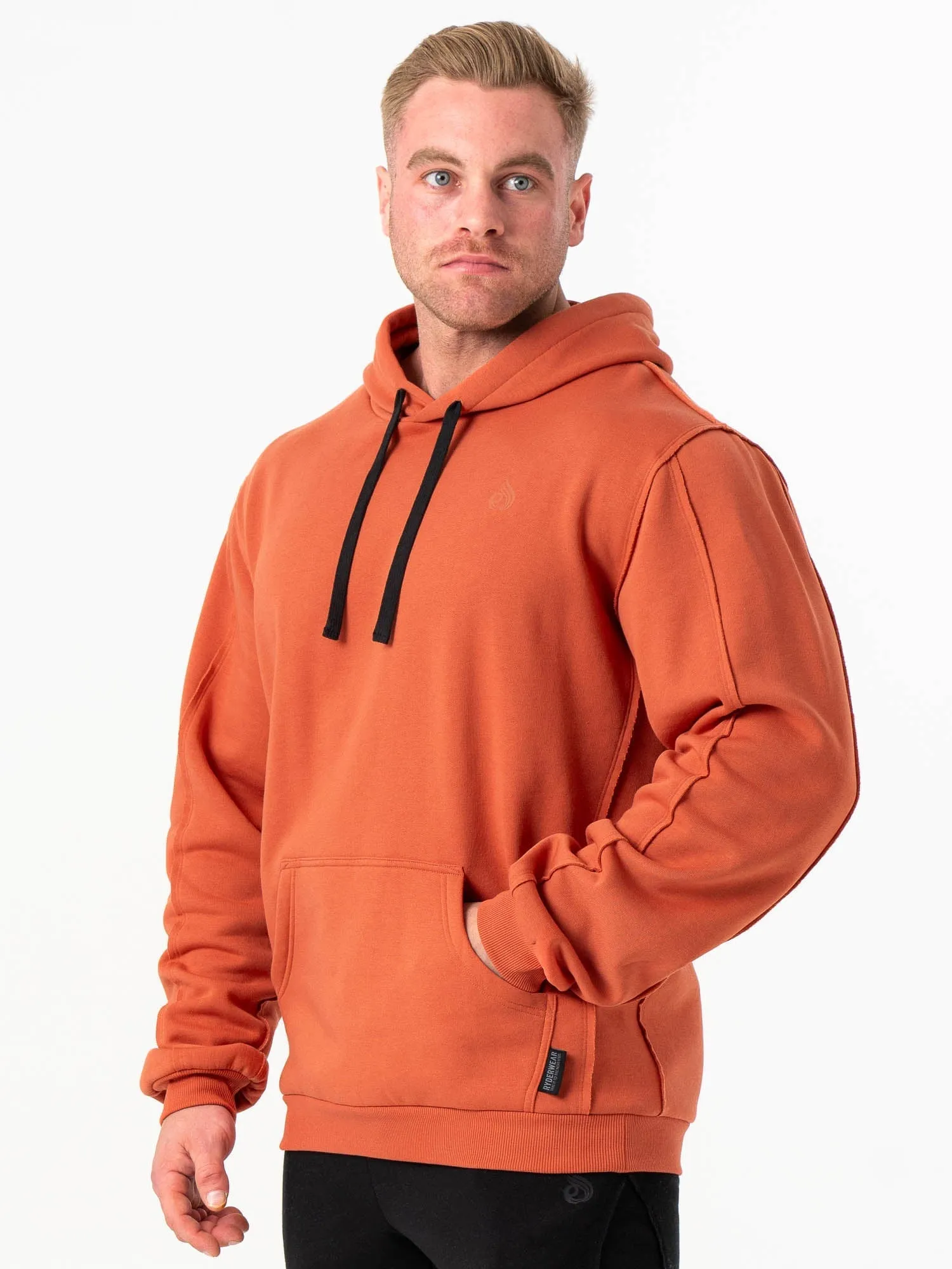 brooch accents City Casual Force Hoodie - Terracotta