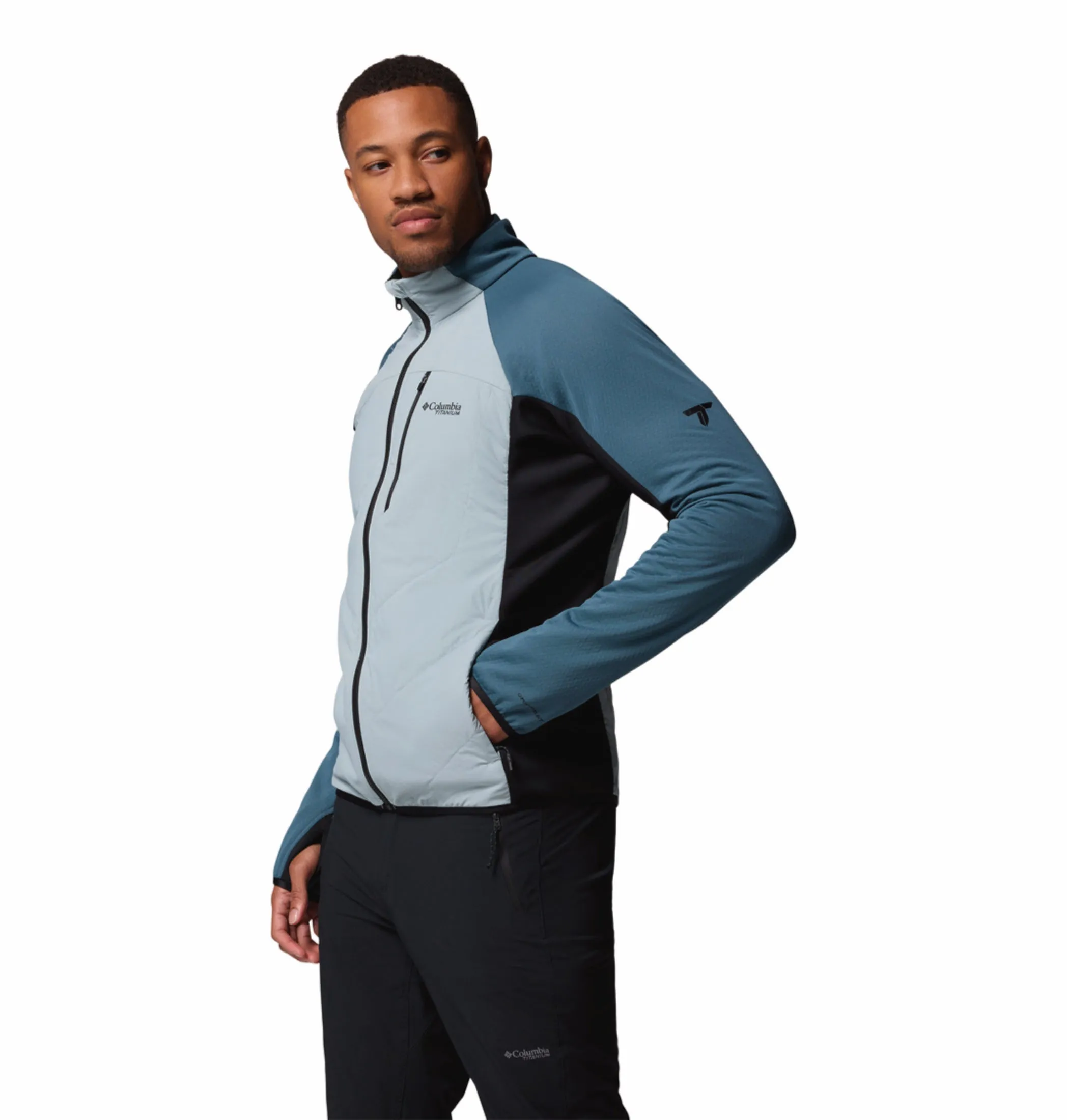 Snow Hike Quiet Street Columbia Men Blue OmniHeat Arctic Hybrid Fleece Jacket