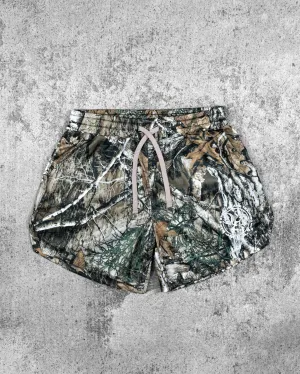 LIFTING SHORTS ?C PRINT / CAMO FOLIAGE Contoured Articulation poolside fashion