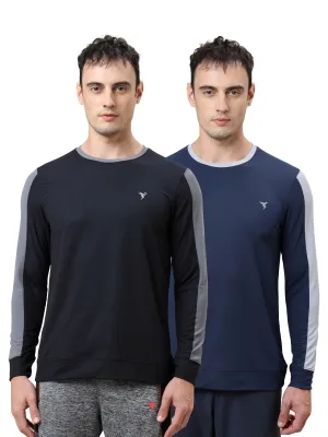 Everyday Chic Versatile Performance Men Colorblock Slim Fit Crew Neck T-shirt with MATPIQ (Pack of 2)