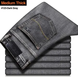 Moisture Wicking Technology All Day Use Men's Stretch Regular Fit Jeans Business Casual Denim