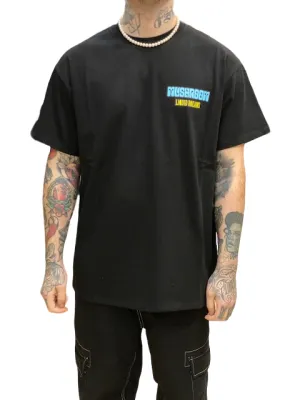 Breathable Performance Soft Comfort Wear Mushroom T-shirt da uomo manica corta in cotone 12027-01 nero