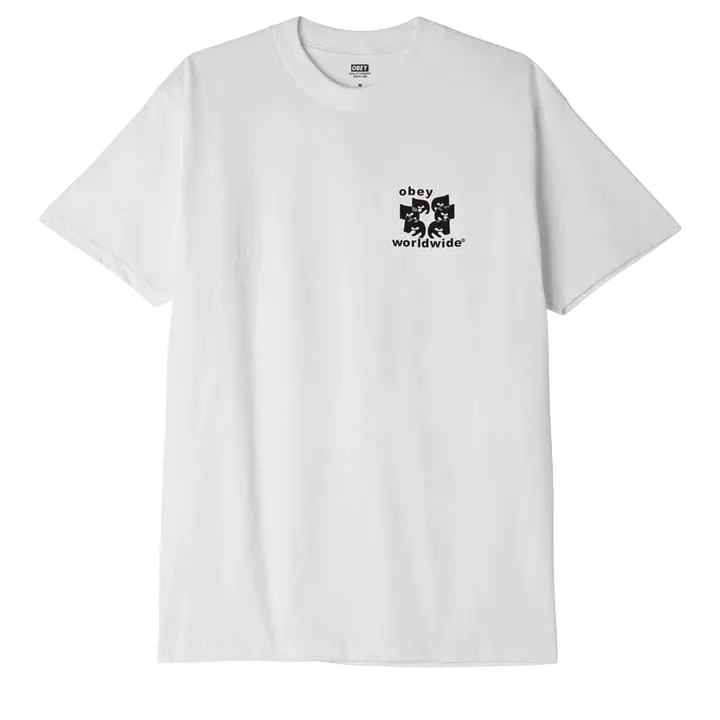 Obey maglietta manica corta da uomo Worldwide Eyes Classic 165263364 bianco Casual Flex Wear