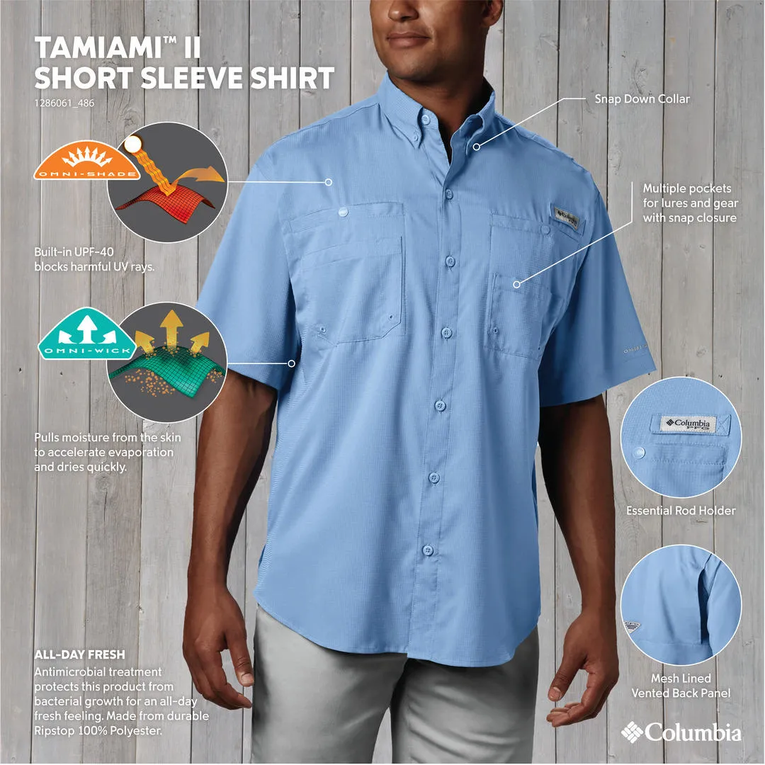 Columbia Men Blue Tamiami II SS Shirt (Sun Protection) AdjustableStraps