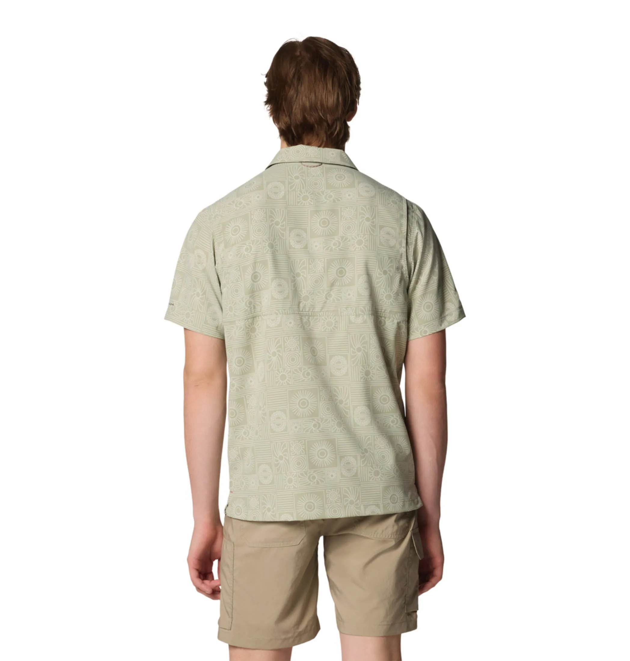Sporty Joggers Columbia Men Green Tech Trail Utility Printed Woven SS (Sun Protection)