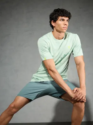 Men Jacquard Slim Fit Crew Neck T-shirt with DOUBLE COOL Sleek Layers Sports Outfit