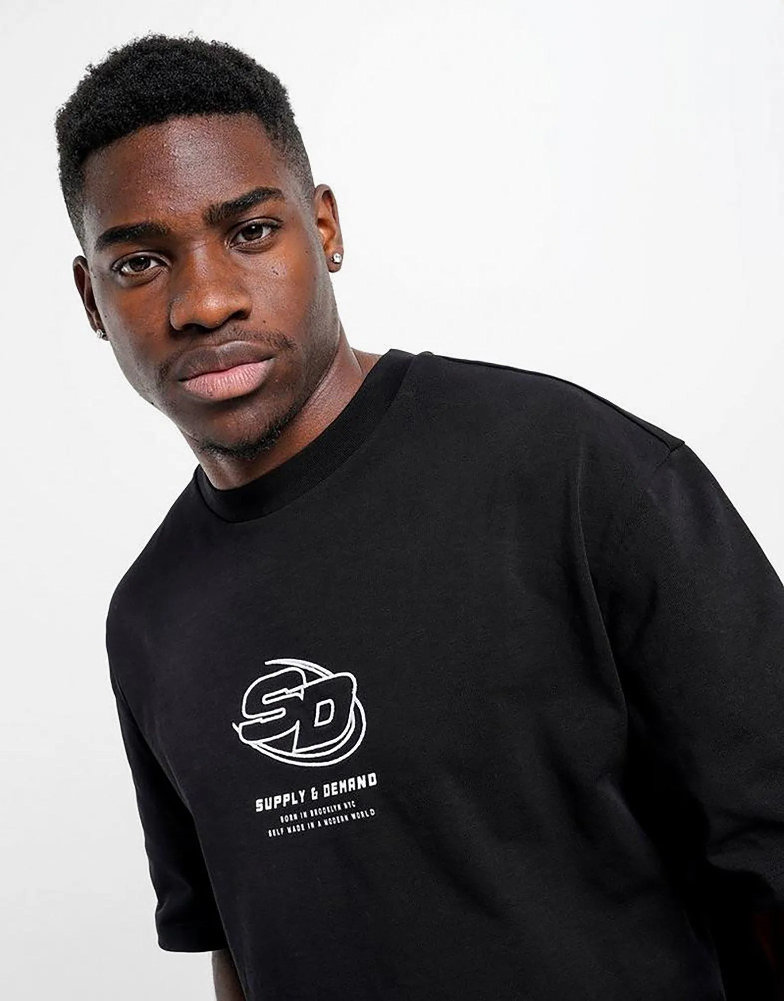 Skinny Fit Layered Sleeve Construction Kenzor T-Shirt