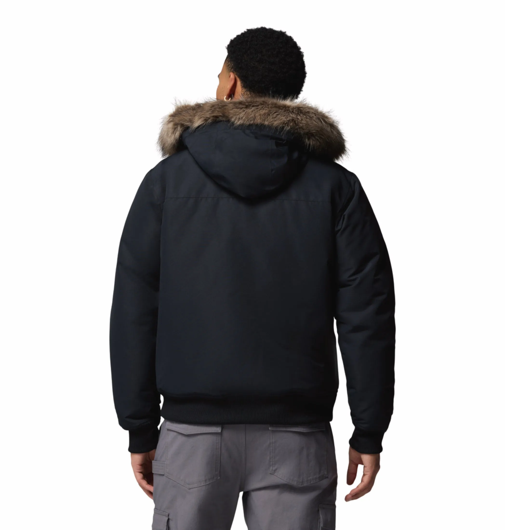 Tear Resistant Panels Columbia Men Black OmniHeat Infinity Cape Ridge Bomber Down Jacket