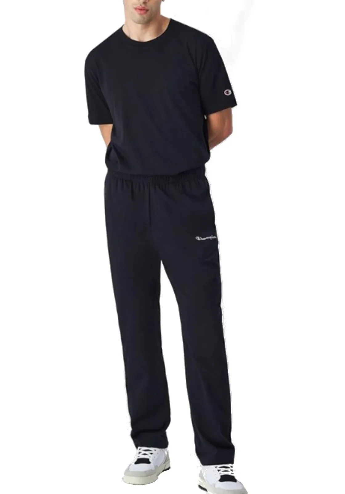 Champion pantalone sportivo da uomo in cotone jersey 220305 KK001 nero Casual Active Beach Workout Pants