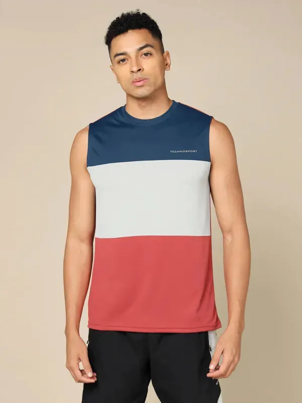 Mountain - capable machine washable material Men Colorblock Slim Fit Crew Neck Innerwear Vest with TECHNO COOL 