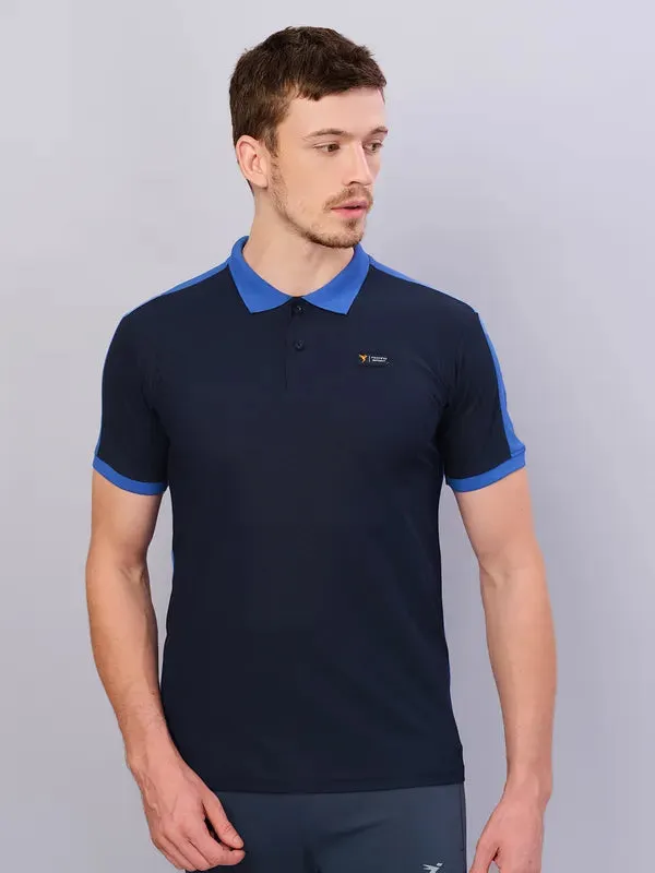 Men Colorblock Slim Fit Polo T-shirt with MATPIQ Minimal Comfort