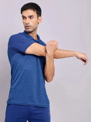 Men Melange Slim Fit Polo T-shirt with DOUBLE COOL Club Attire Hygroscopic Threads