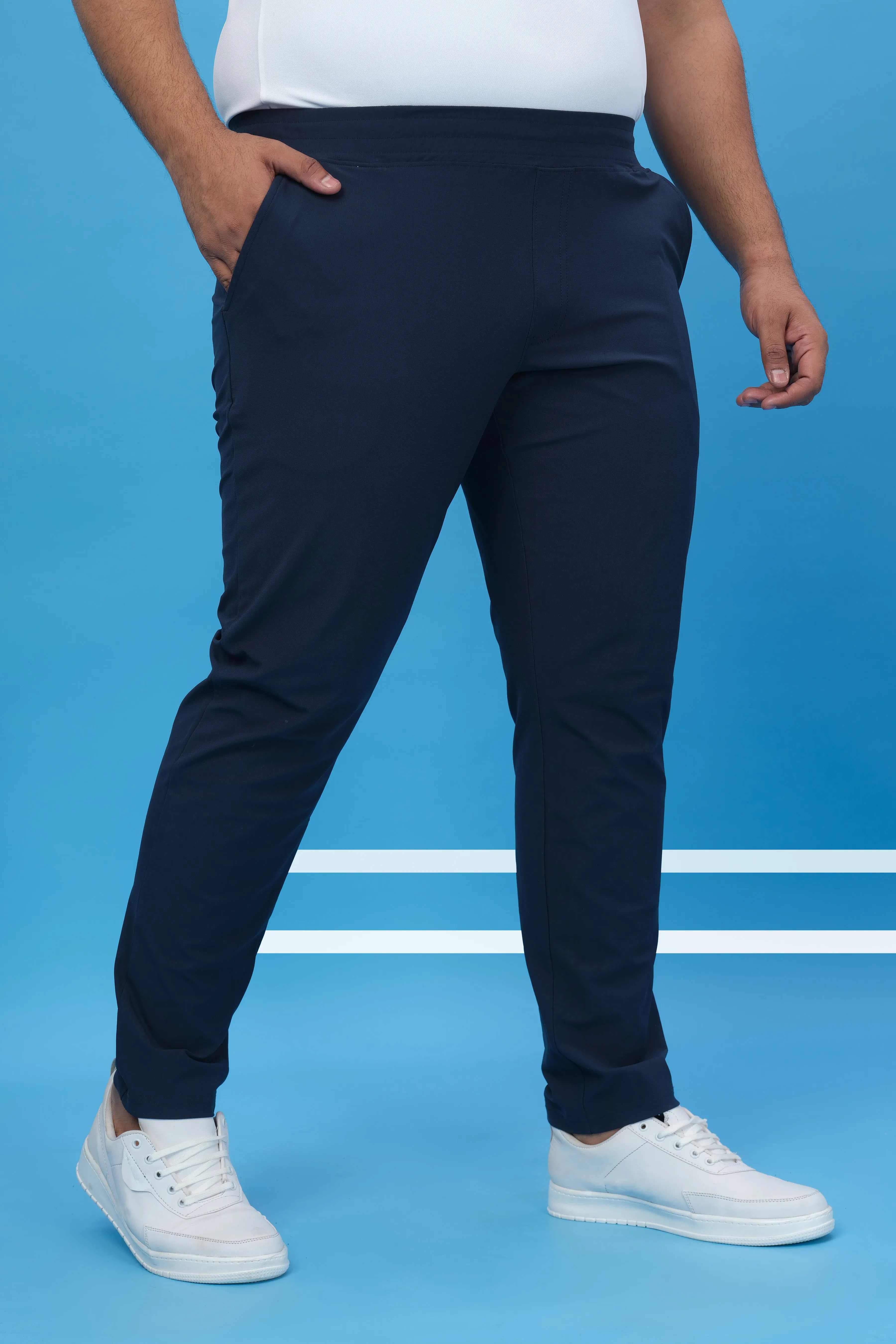 Durable Training Wear TaglessDesign Men Plus Size Solid Relax Fit Trackpants with DURACOOL 