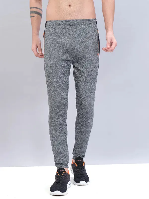 Men Melange Slim Fit Trackpants with TECHNO DRY Active Shorts Relaxed Comfort Wear